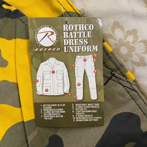 Green and yellow camo print pants - Picture 3 of 4